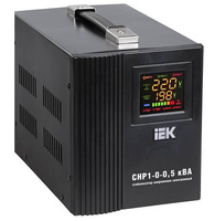 Стабилизатор напряжения однофазный 500 ВА Uвх=(140-270 В), точность +-8% переносной релейный IEK СНР1-0-0,5 кВА
