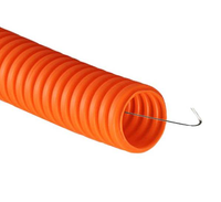 Труба ПНД гибкая тяжелая с протяжкой ф50 оранжевая